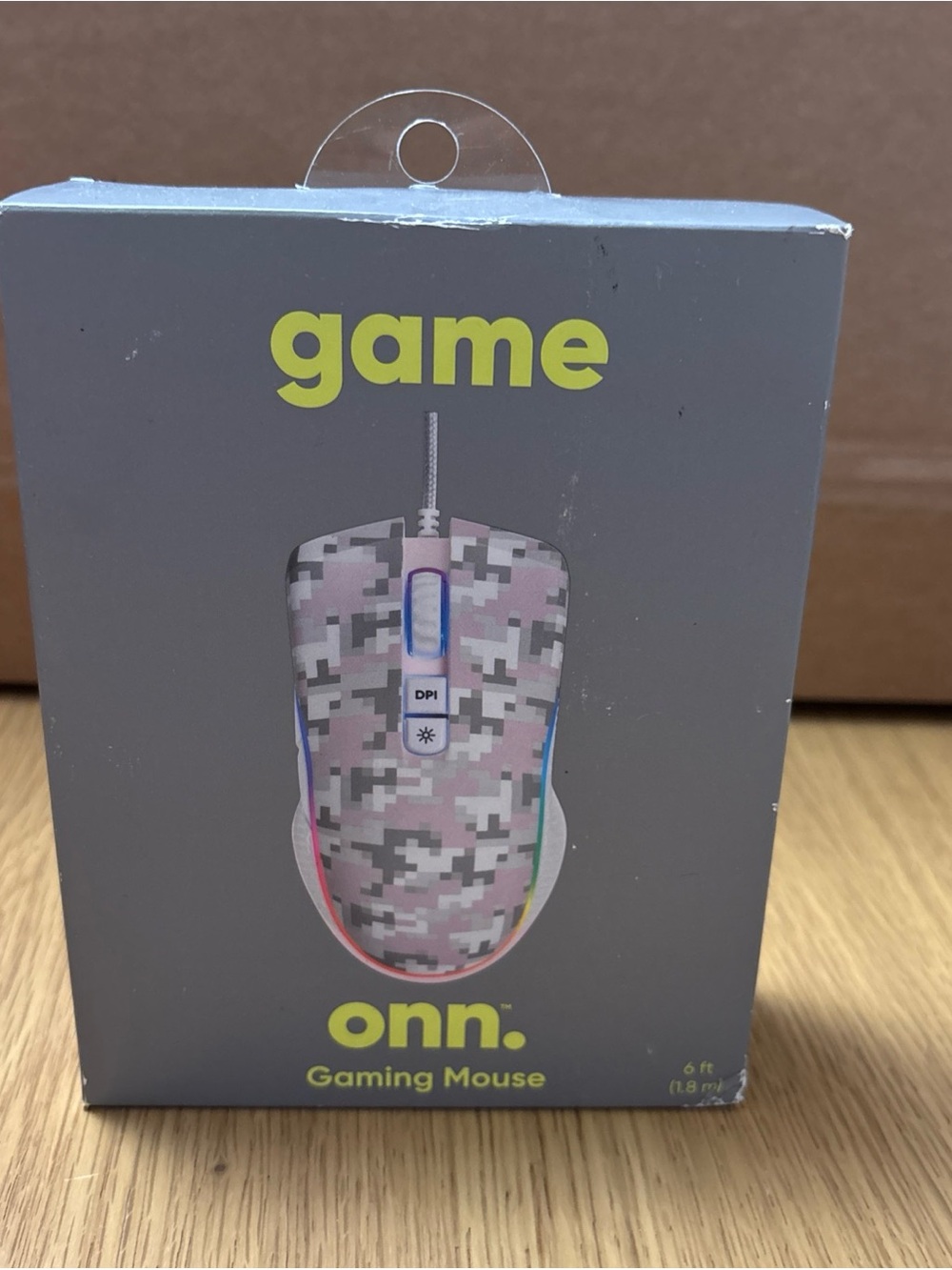 On Running Pink and Gray Digital Camo Wired Gaming Mouse